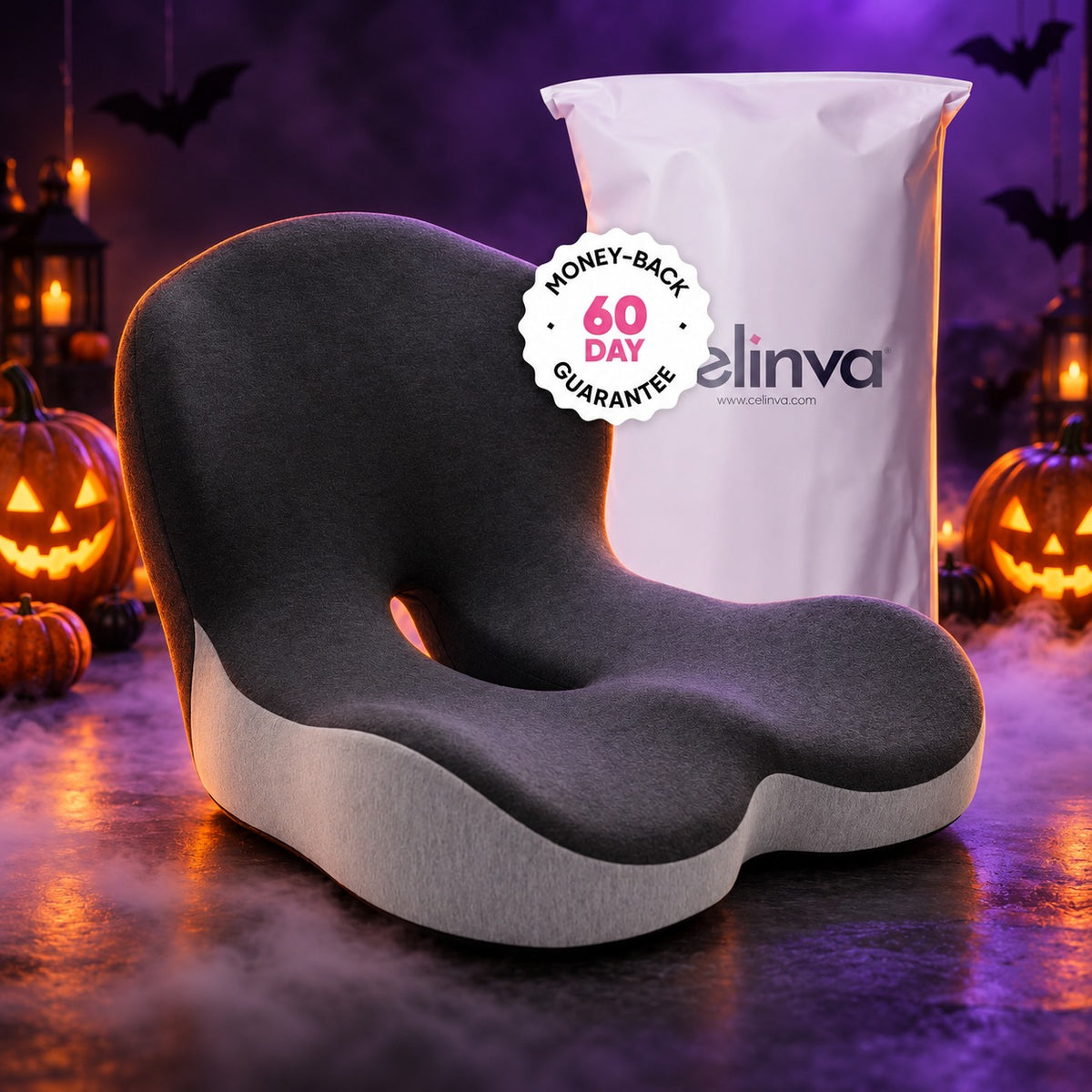 CELINVA orthopedic seat cushion, Halloween