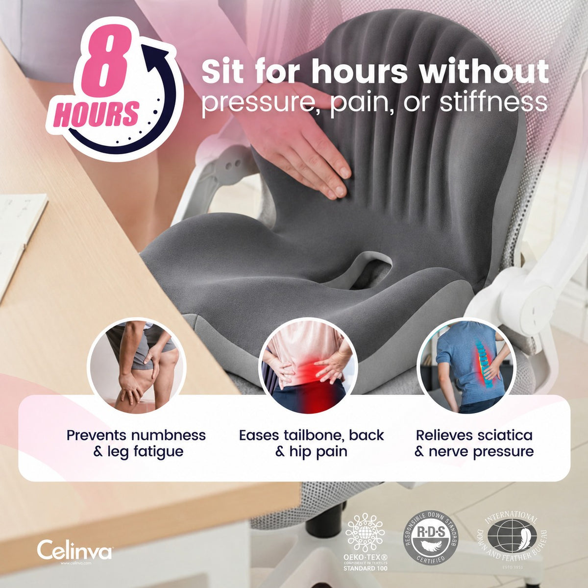 CELINVA orthopedic seat cushion