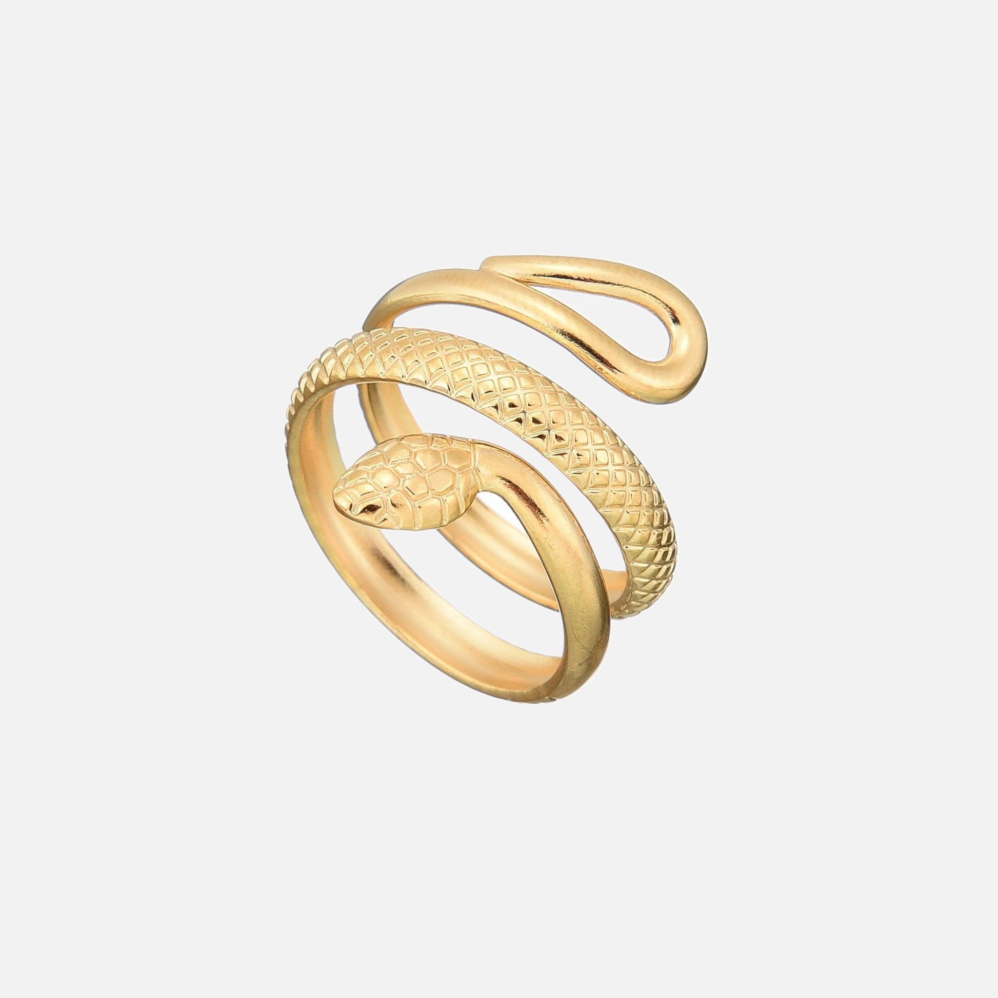 Detailed Snake Ring – Adjustable Edgy Style