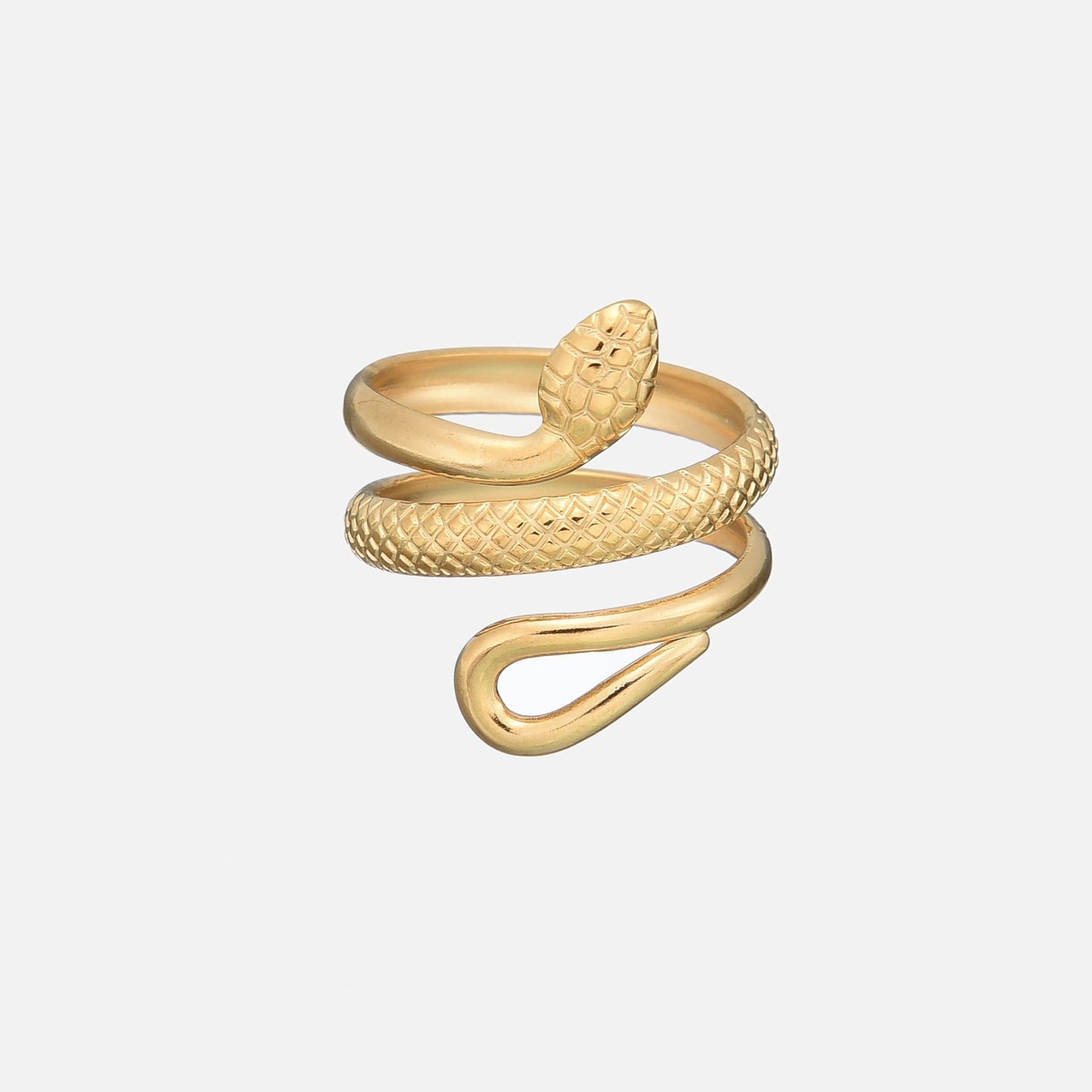 Detailed Snake Ring – Adjustable Edgy Style
