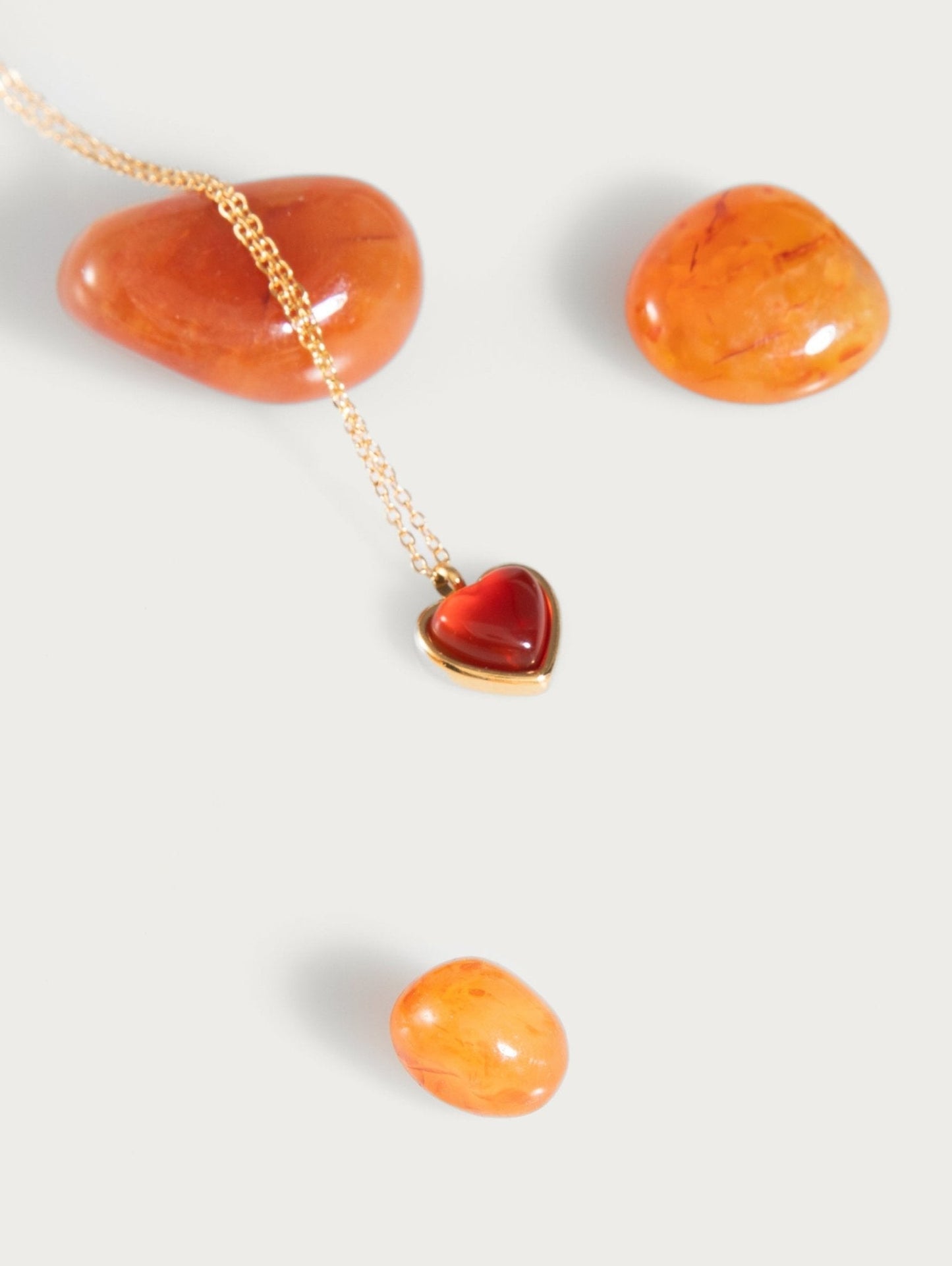 Carnelian Stone Heart Necklace – Bold Love