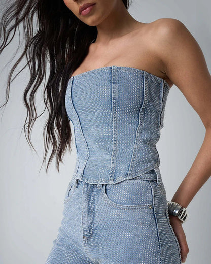 Sparkling Glow Corset & Jeans Set