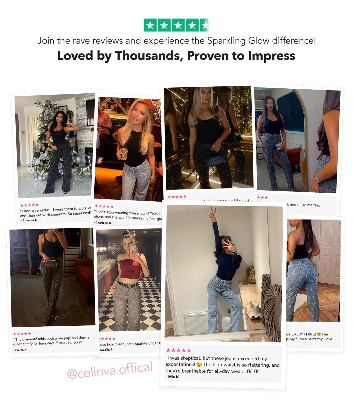 Sparkling Glow High Waist Jeans