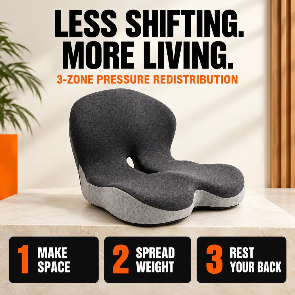Generated three-zone support infographic showing the correct CELINVA cushion.