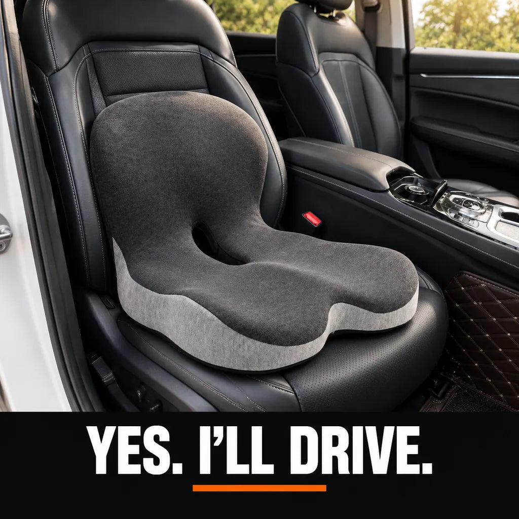 Generated correct-cushion car scene with the headline Yes, I will drive.